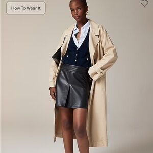 JCrew Center-pleat mini skirt in faux leather Size 0